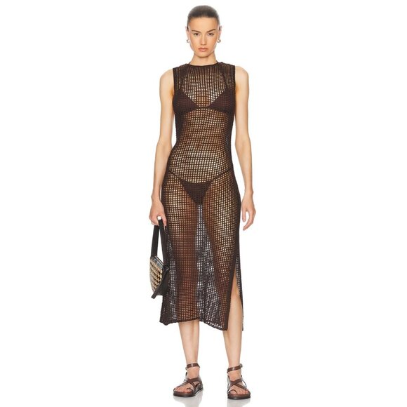 HAIGHT. Luciana Dress in Brauna Brown Beach Cover Up - Picture 1 of 3